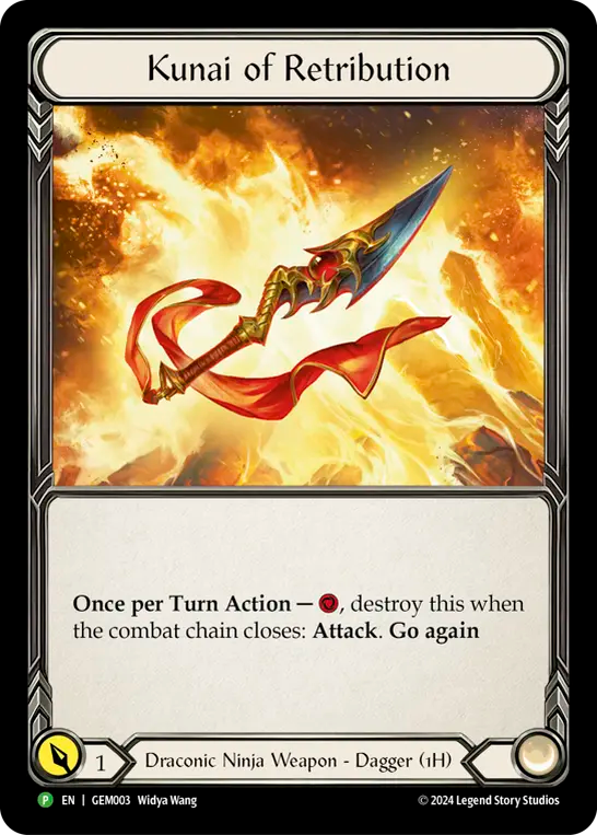 その他 FaB Kunai of Retribution PR CF GEM003 EN】〈CF〉Kunai of Retribution [GEM003] – 【GOODGAME】FAB
