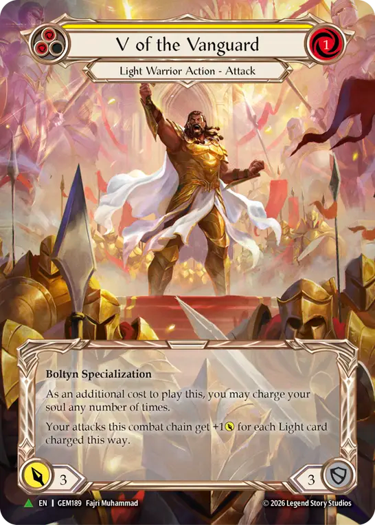 【EN】〈CF〉V of the Vanguard / 先陣の先導者(Yellow)[Extended Art] [GEM189]