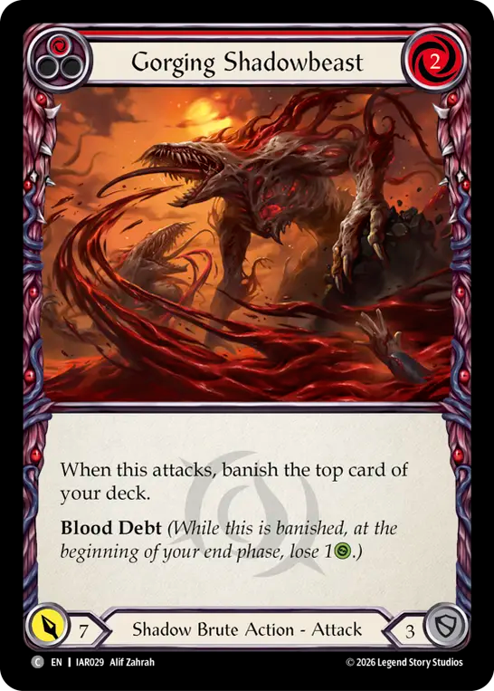 【EN】〈RF〉Gorging Shadowbeast/飽食の影獣(Red) [IAR029]