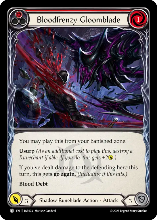 【EN】Bloodfrenzy Gloomblade/血狂いの堕剣士(Red) [IAR123]