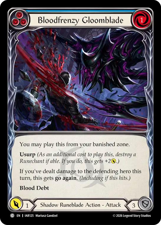 【EN】〈RF〉Bloodfrenzy Gloomblade/血狂いの堕剣士(Blue) [IAR125]