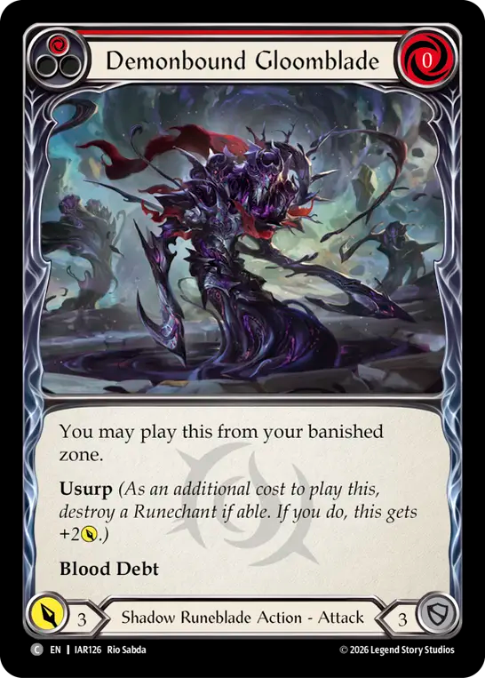 【EN】Demonbound Gloomblade/悪魔憑きの堕剣士(Red) [IAR126]