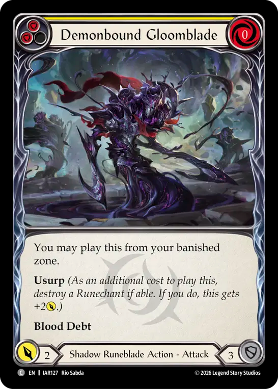 【EN】Demonbound Gloomblade/悪魔憑きの堕剣士(Yellow) [IAR127]