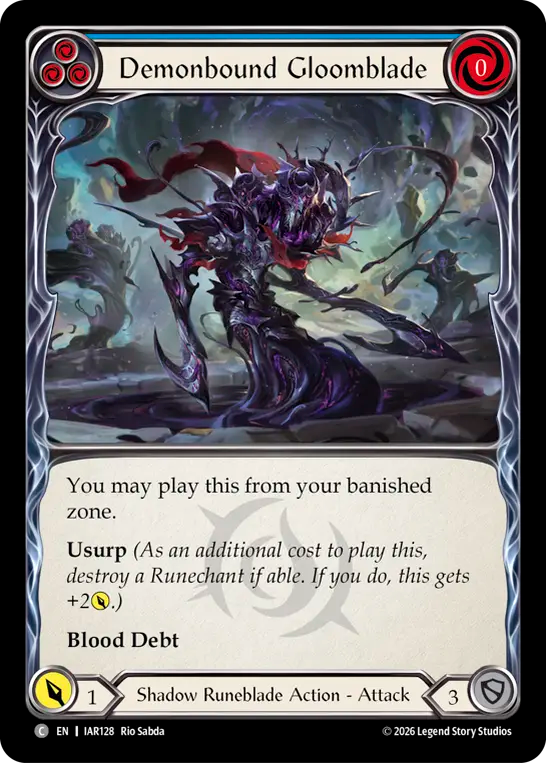 【EN】Demonbound Gloomblade/悪魔憑きの堕剣士(Blue) [IAR128]