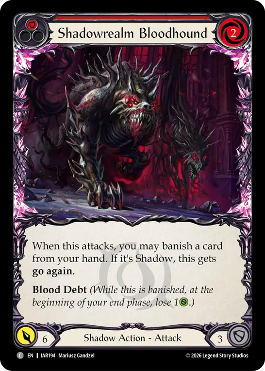 【EN】〈RF〉Shadowrealm Bloodhound/影の地の血猟犬(Red) [IAR194]
