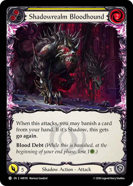 【EN】Shadowrealm Bloodhound/影の地の血猟犬(Yellow) [IAR195]