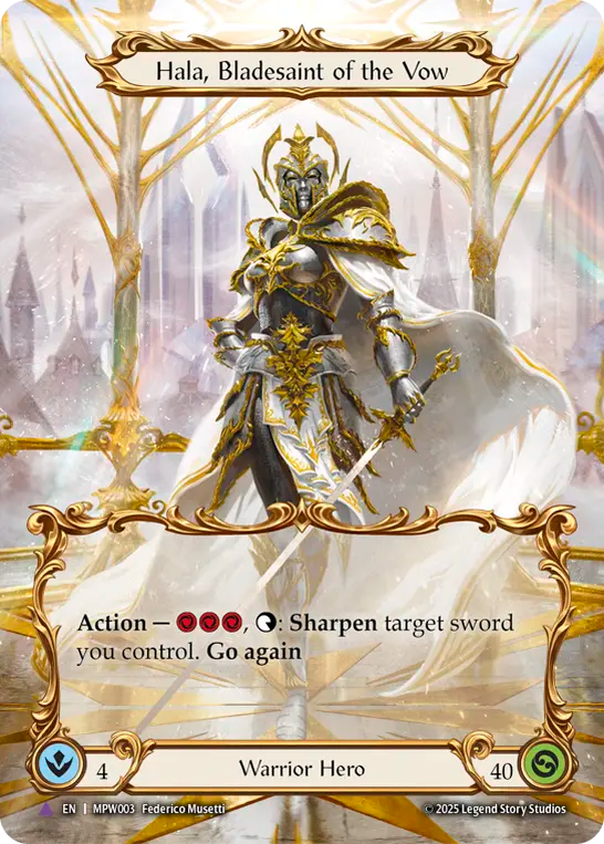【EN】〈CF〉Hala, Bladesaint of the Vow/誓いし剣聖、ハーラ[Full Art] [MPW003]