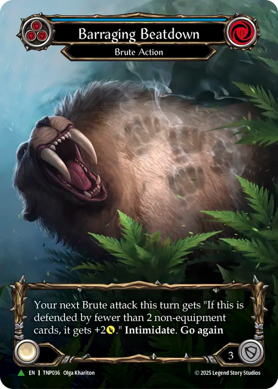 【EN】〈CF〉Barraging Beatdown(Blue)[Full Art] [TNP036]